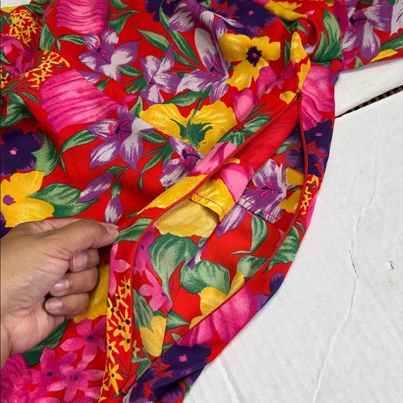 Rixo Target Pink Floral Open Back Cascade Ruffle Dress Womens Plus Size 20W/22W - Picture 11 of 14